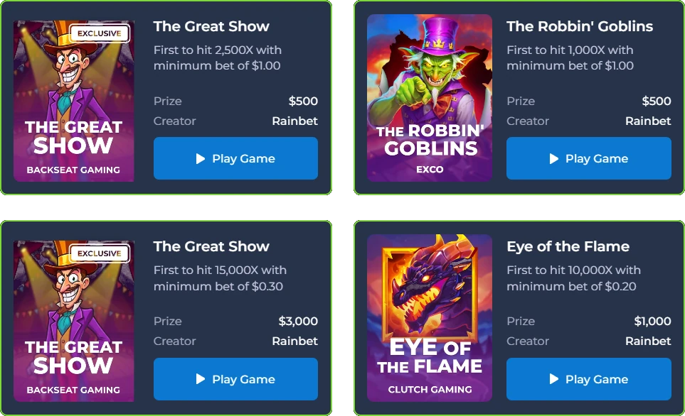 Rainbet Casino Challenges