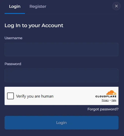 Rainbet Login Form