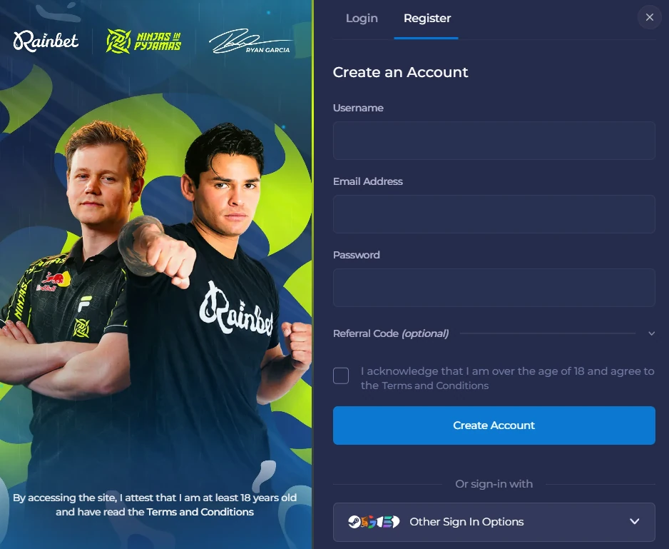 Rainbet Signup
